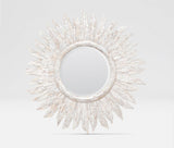 Theo White Capiz Shell Sun Mirror - Herringbone and Company