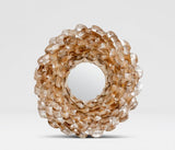 V - Natural Oyster Shell Round Mirror - Herringbone and Company