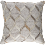 Madello Chain-Link Pattern Hair on Hide Leather Pillow - Herringbone and Company