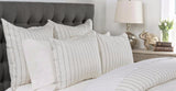Monica Ivory Linen Pinstripe Bedding Collection - Herringbone and Company