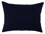 Heilo Navy Blue Stitched Linen Bedding Collection - Herringbone and Company