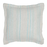Dalo Aqua Striped Linen with Silver Thread Bedding Collection - Herringbone and Company