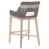 Taippe Grey with White Stripe Outdoor Rope Barstool