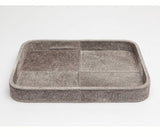 Grey Leather Bar tray for serving drinks