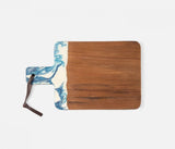 Cheese Board Blue Resin and Teak