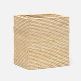 rectangular rattan wastebasket