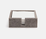Bromlee Gray Hair on Hide Leather Napkin Holder SET OF 2
