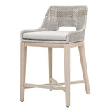 Taippe Stone White with Taupe Stripe Outdoor Rope Counterstool