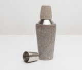 Bromlee Gray Hair on Hide Leather Cocktail Shaker