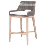 Taippe Grey with White Stripe Outdoor Rope Barstool