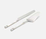Sophia Mother of Pearl and Silver 2-Piece Cake Serving Set