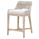 Taippe Stone White with Taupe Stripe Rope Counterstool