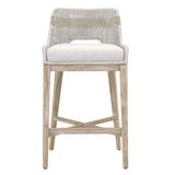 Taippe Stone White with Taupe Stripe Rope Barstool