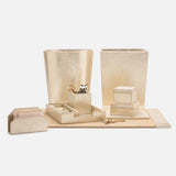 Gold Leather Desk Office Accessory Set