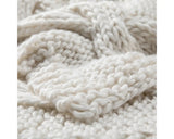 Sera Pale Grey Cable Knit Throw